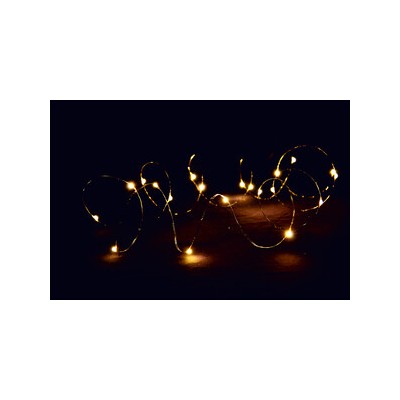 CATENA LUMINOSA A BATTERIA 100 GOCCE LED BIA CALDO