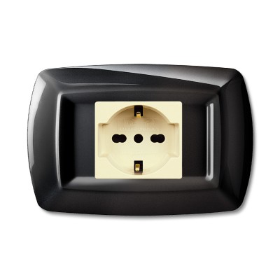 TONDO PLACCA MAGIC PLAST 1P SCHUKO NERO