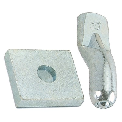 BS PIASTRA C/PERNO P/CARDINE D 20 MM ACC ZIN