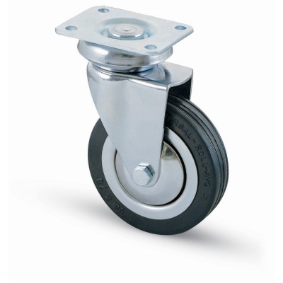 RUOTA CARRELLO D 100 MM GOMMA 155 PIASTRA