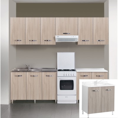 KIT CUCINA BASE 2 ANTE 80X50XH85 CM S/LAVELLO OLMO