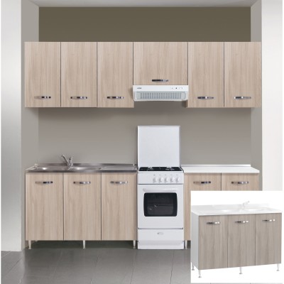 KIT CUCINA BASE 3 ANTE 120X50XH85 CM S/LAVELLO OLMO