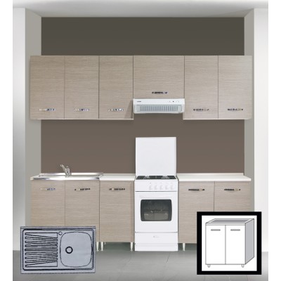 LAVELLO APPOGGIO INOX 1 VASCA DX + GOCCIOLATOIO SX 80 CM
