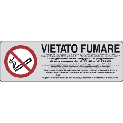 ETICHETTA ADESIVA 150X50 VIETATO FUMARE