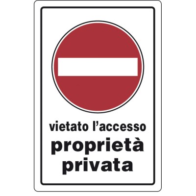 TARGA SEGNALETICA PROPRIETA PRIVATA VIET. ACCES.