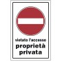TARGA SEGNALETICA PROPRIETA PRIVATA VIET. ACCES.