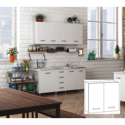 KIT CUCINA PENSILE 2 ANTE 80X32XH72 CM BIANCO