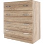 KIT CASSETTIERA 4 CASSETTI 90X45X80 ROVERE BARLY K021
