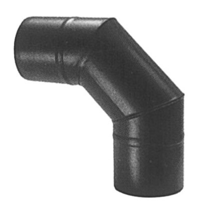 GOMITO P/STUFA A PELLET 90 ATTACCO MM D  8 CM NERO OPACO
