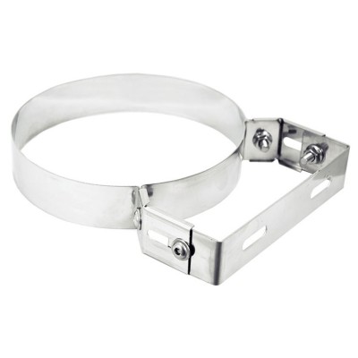 COLLARE INOX C/STAFFA P/TUBO STUFA 30CM