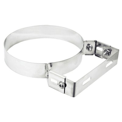 COLLARE INOX C/STAFFA P/TUBO STUFA 20 CM