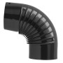 GOMITO P/STUFA 90 D 12 CM NERO OPACO