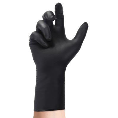 GUANTI NITRILE NERO CAT. III 30 CM TG. L 50 PZ SPESSORATO