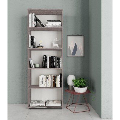 KIT LIBRERIA 4 RIPIANI 65X25XH183 CM ROVERE GRIGIO