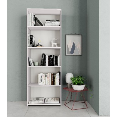 KIT LIBRERIA 4 RIPIANI 65X25XH183 CM BIANCO