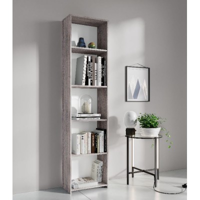 KIT LIBRERIA 4 RIPIANI 45X25XH183 CM ROVERE GRI.