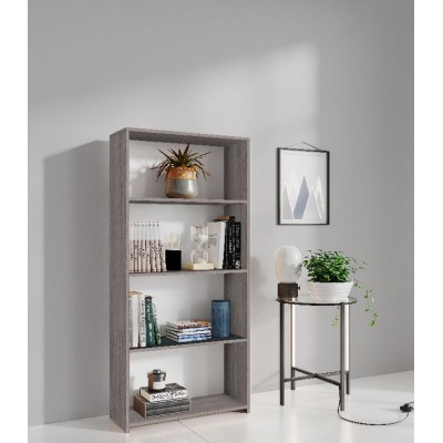 KIT LIBRERIA 3 RIPIANI 65X25XH138 CM ROVERE GRIGIO
