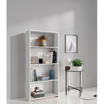 KIT LIBRERIA 3 RIPIANI 65X25XH138 CM BIANCO