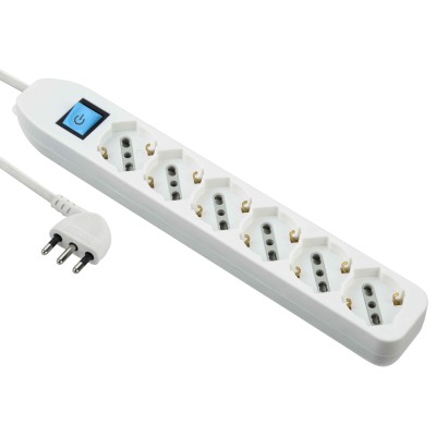 MULTIPRESA 6P BIP/SCHUKO+INTERR BIANCO FIG.4