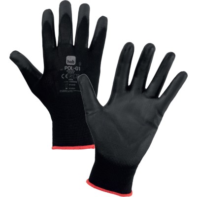 GUANTI HOB POLIESTERE/POLIURETANO NERO TG. 10
