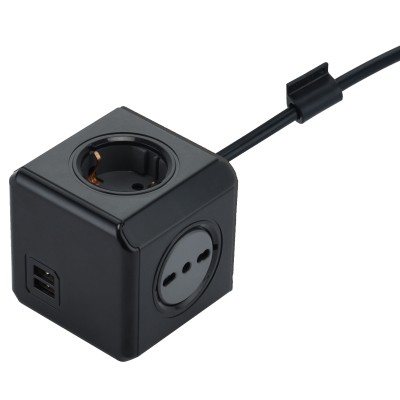 MULTIPRESA CUBO DUAL 2 SCHUKO + 2BIP + 2USB 2.1A