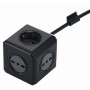 MULTIPRESA CUBO 2 SCHUKO + 3 BIPASSO NERO