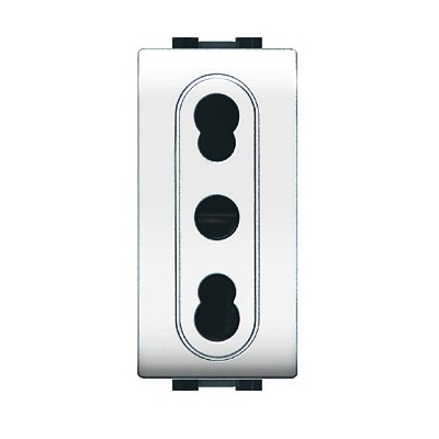 LIFE 4045 WH PRESA BIVALENTE BIANCO