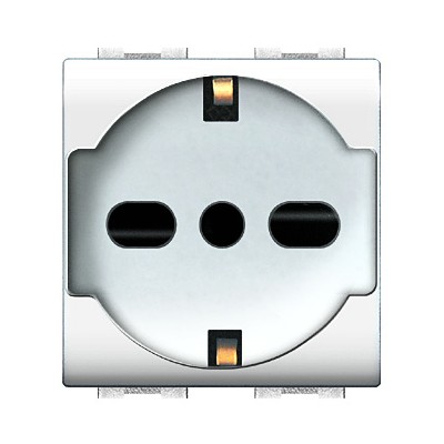 LIFE 4050 WH PRESA SCHUKO BIPASSO BIANCO