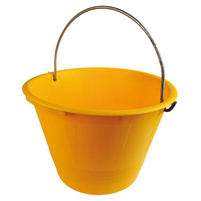 SECCHIO P/MURATORE PLAST C/ARCO GIALLO D 36CM 12 L