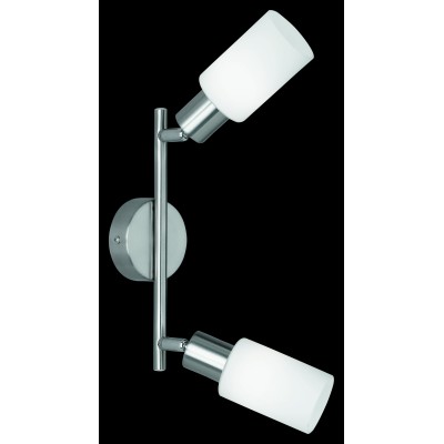 BARRA 2 FARETTI MARS E14 ACCIAIO/VETRO