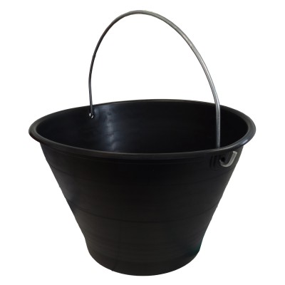 SECCHIO P/MURATORE PLAST C/ARCO NERO D 34CM 8 L