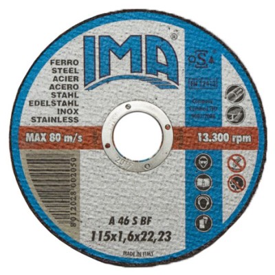 IMA DISCO P/FERRO PIANO D 115X1,6 MM CONF 5 PZ