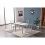 SET TAVOLO CON 4 SEDIE 120X70 CM EFF.MARMO CHIARO