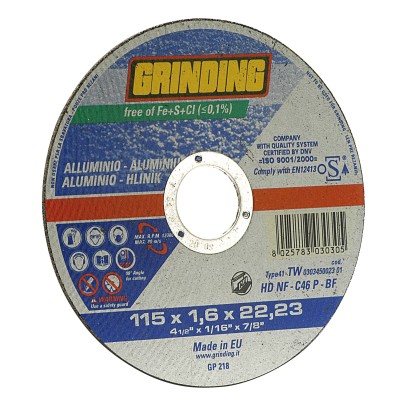 GRINDING DISCO P/ALLUMINIO PIANO 115X1,6 HDNF
