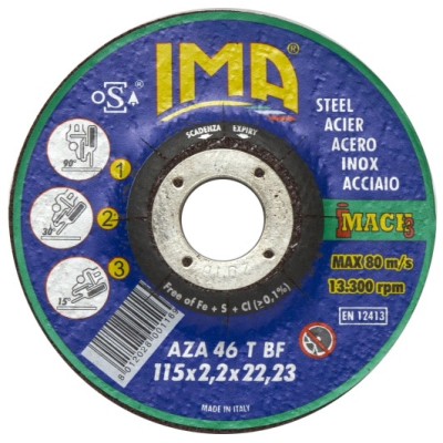 IMA DISCO P/FERRO TAGLIO E SBAVO D 115X2,2 MM