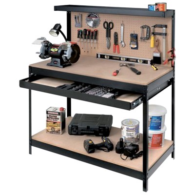 BANCO DA LAVORO C/PANNELLO 121X61XH93/150 CM