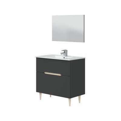 KIT MOBILE BAGNO DENVER 80 ANTRACITE ROVERE