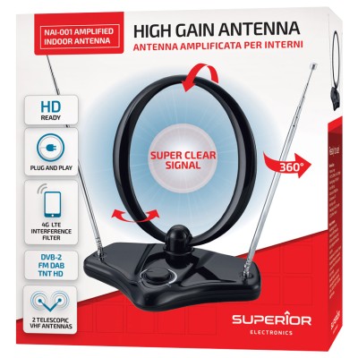 ANTENNA AMPLIFICATA DVB-2 P/INTERNI