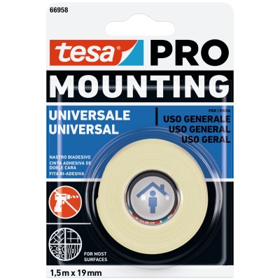 NASTRO BIADESIVO TESA MOUNTING PRO UNIV 19MMX1,5M