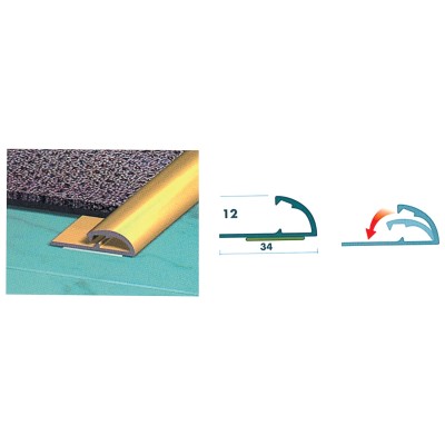 CONF. 2 PROFILI ALLUMINIO PASSATOIA 67 CM ORO