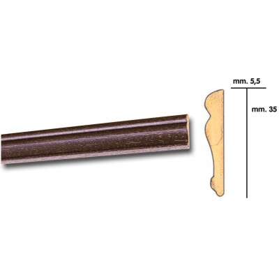 CORNICE P/PARATI 5,5X35 BAROCCO 200 CM NOCE SCURO