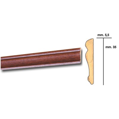 CORNICE P/PARATI 5,5X35 BAROCCO 200 CM MOGANO