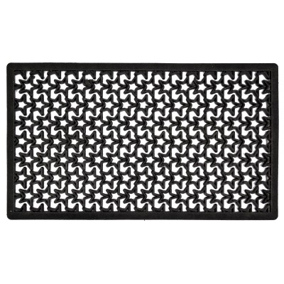 ZERBINO STELLATO NERO C/BORDO 40X70 CM