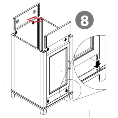 R ALZATA POSTERIORE X KIT LAVATOIO RESINACM.45X50
