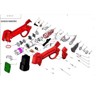 R GUSCIO SINISTRO X FORBICI POTA BATT DJ-025