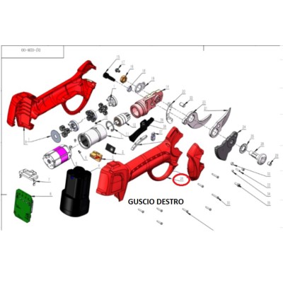 R GUSCIO DESTRO X FORBICI POTA BATT DJ-025