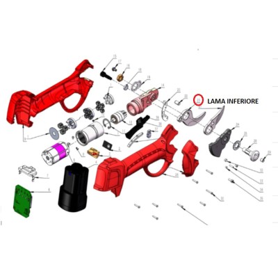 R LAMA INFERIORE X FORBICI POTA BATT.DJ-025