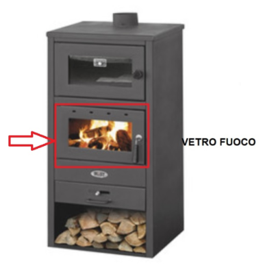 R VETRO FUOCO X STUFA A LEGNA C/FORNO MOD. BLIST BR