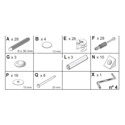 R KIT CREDENZA 3A ZAIKEN-(KIT VITI)