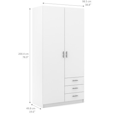 KIT ARMADIO SPRINT 2A+3C 98X50X200 BIANCO